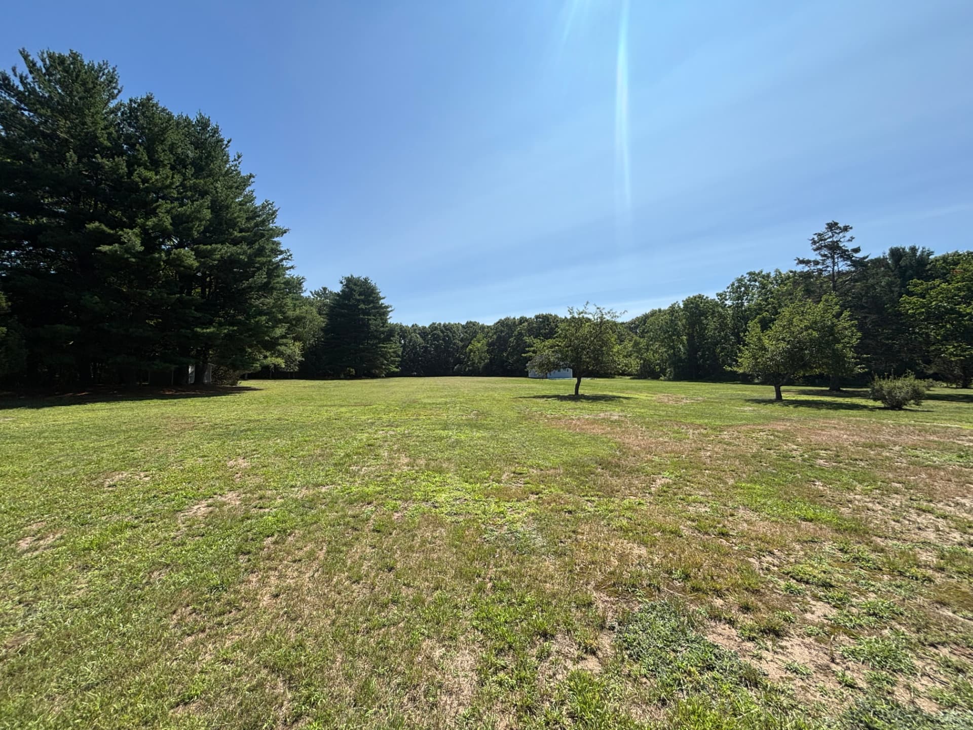 Open field mowed down for a large property